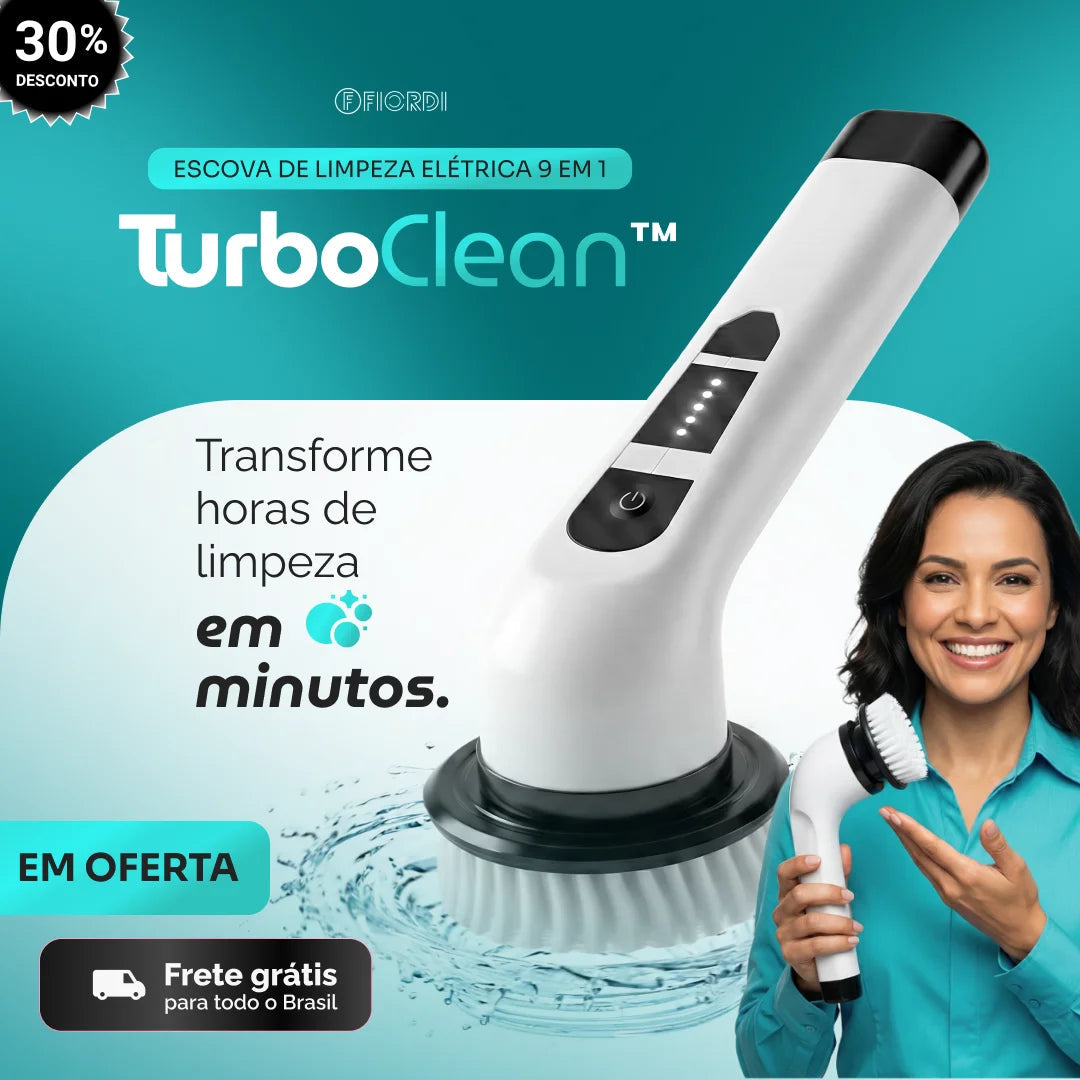 TurboClean - Escova de Limpeza Elétrica 9 em 1