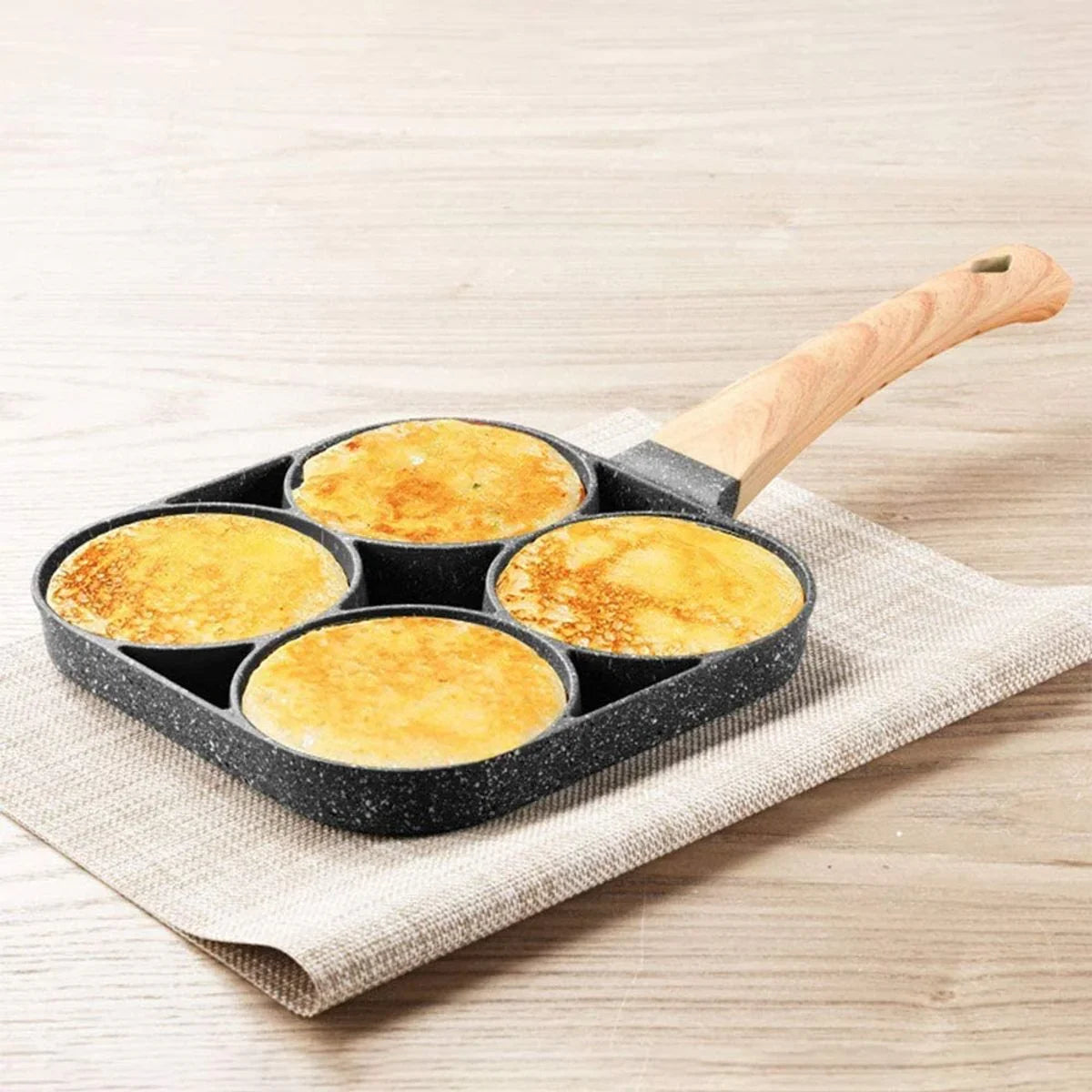 Maifan Non-Stick Stone Frying Pan - 4 Compartments