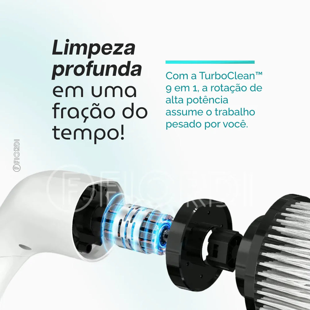 TurboClean - Escova de Limpeza Elétrica 9 em 1